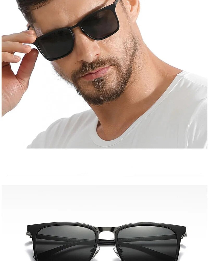 Óculos de Sol Masculino Quadrado Polarizado Proteção UV400