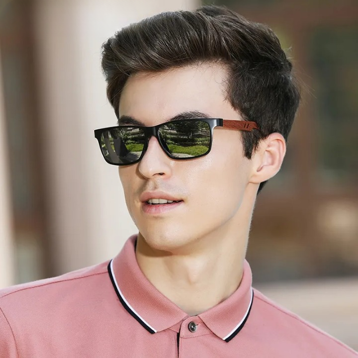 Óculos de Sol Masculino Polarizado Madeira Alta Qualidade