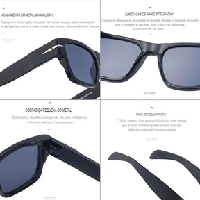 Óculos de Sol Retrô de luxo Uv400 Polarizado